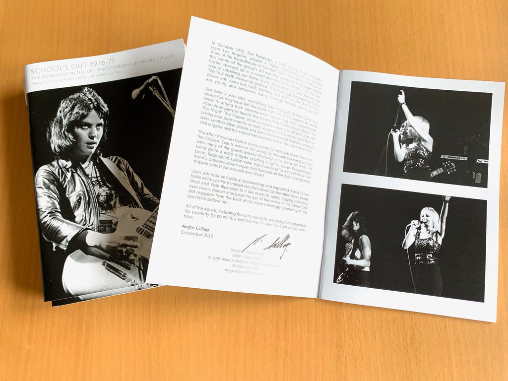 SIGNED COPIES - SCHOOL'S OUT 1976-77 - THE RUNAWAYS IN THE UK