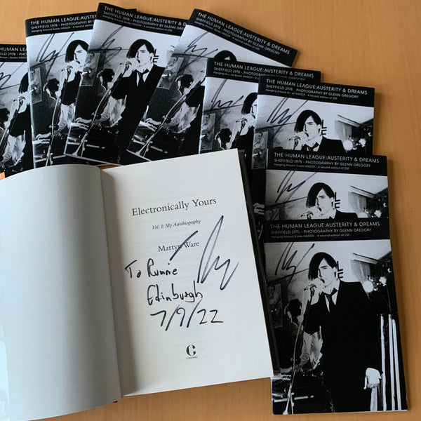 SIGNED COPIES - THE HUMAN LEAGUE : AUSTERITY & DREAMS, SHEFFIELD 1978
